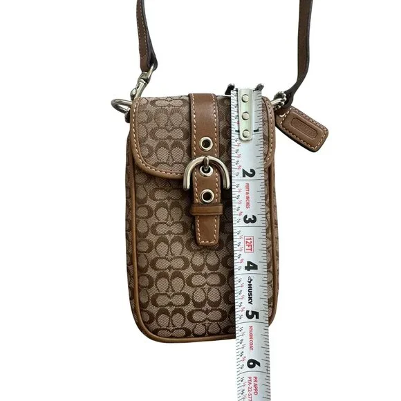 COACH Vintage Brown Logo Buckle Mini Crossbody Bag